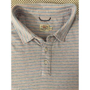 Faherty Movement Shirt Sleeve Striped Polo Shirt Size XXL Preppy Stretch Comfort